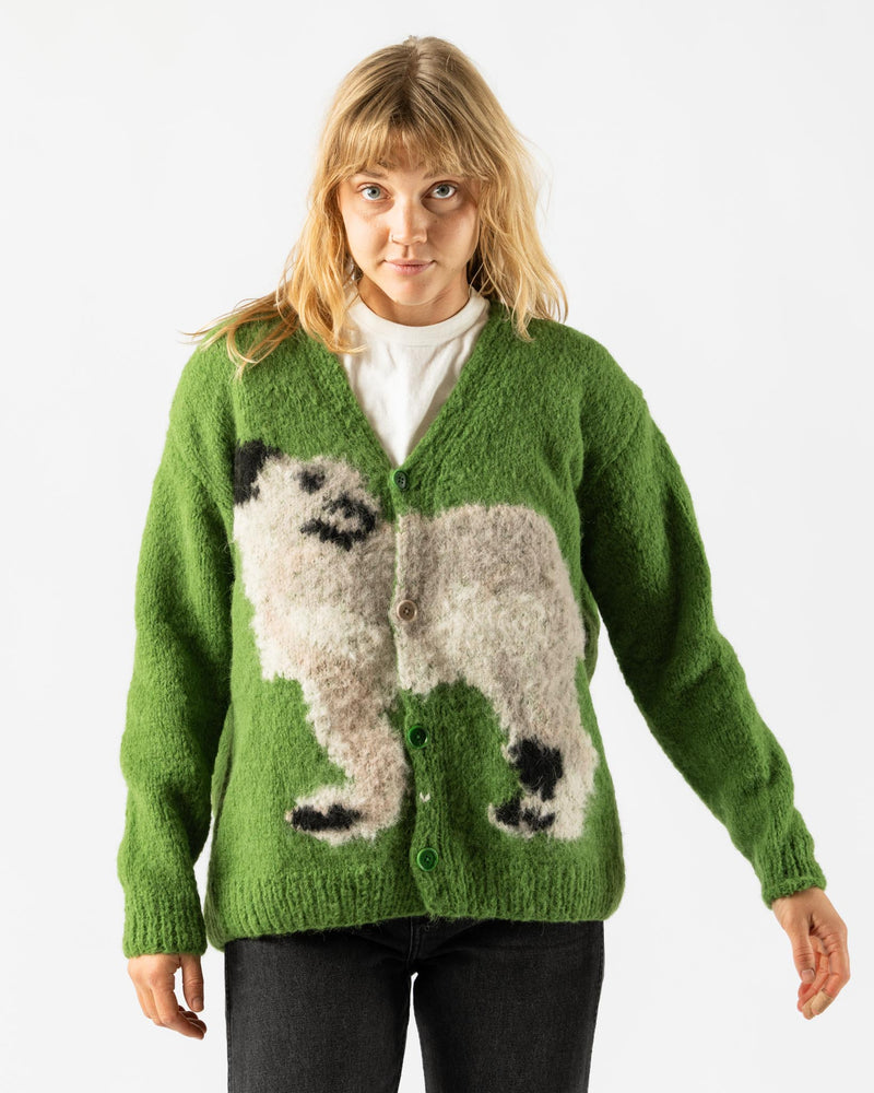 Wild Animals Wolf Dog Green Cardigan