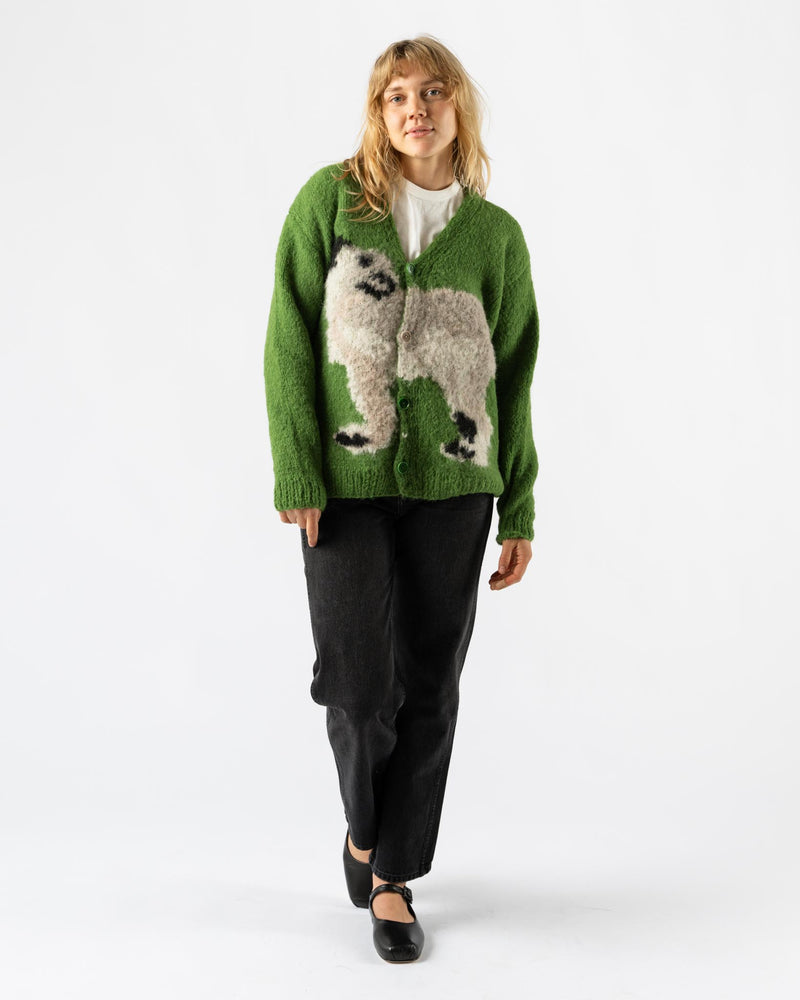 Wild Animals Wolf Dog Green Cardigan