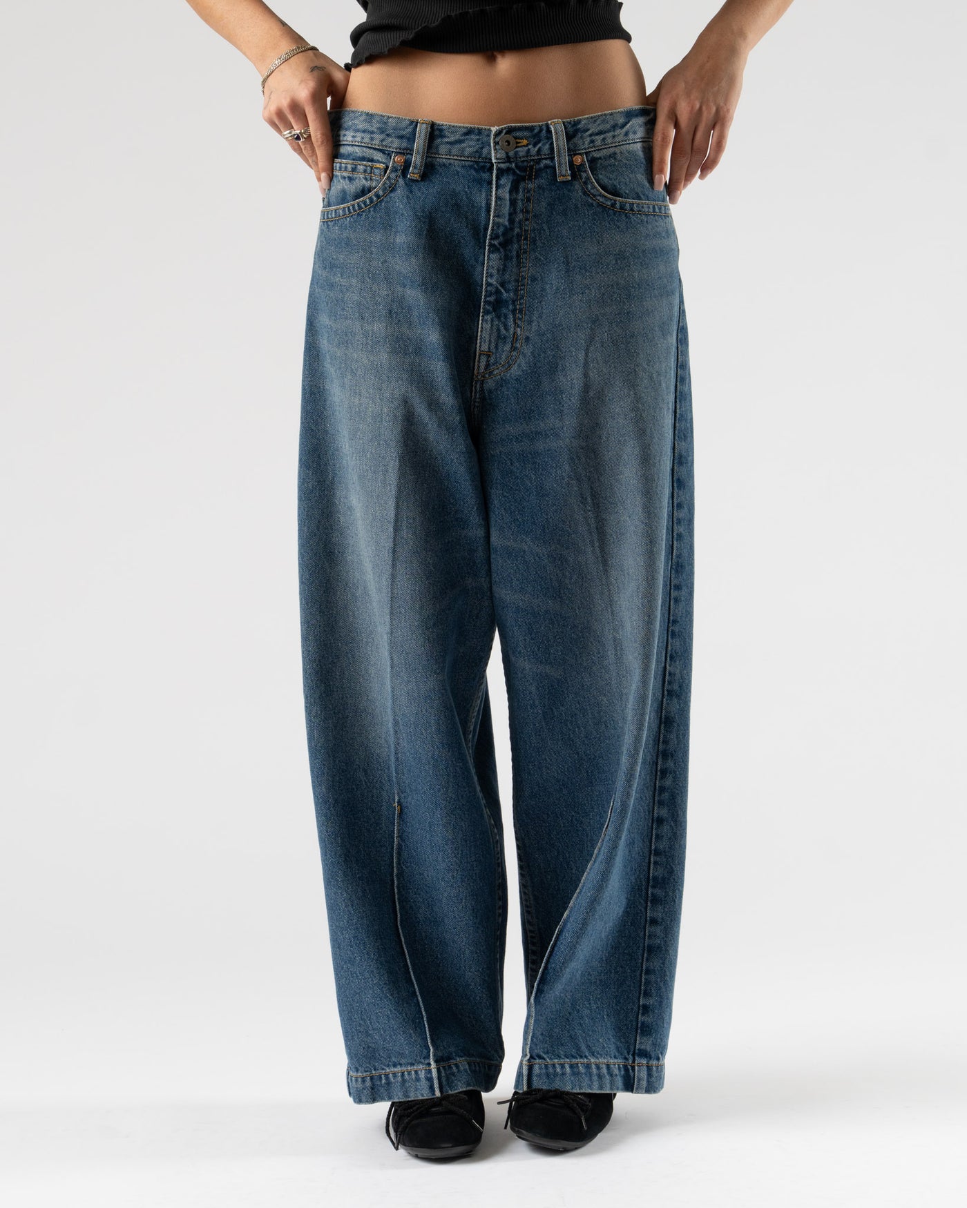 Rhodolirion 90'Loose Straight Pant in Indigo Denim