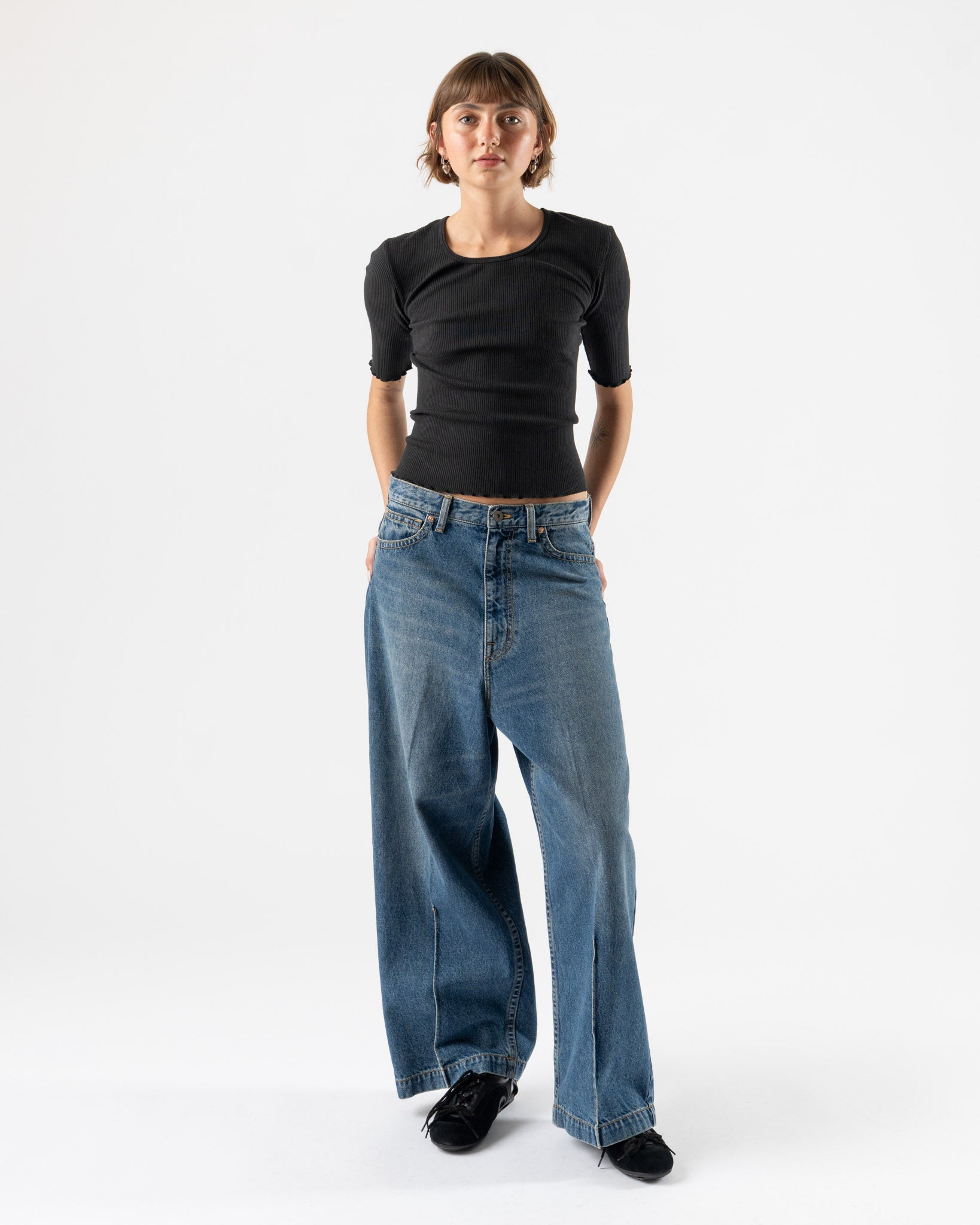 Rhodolirion 90'Loose Straight Pant in Indigo Denim