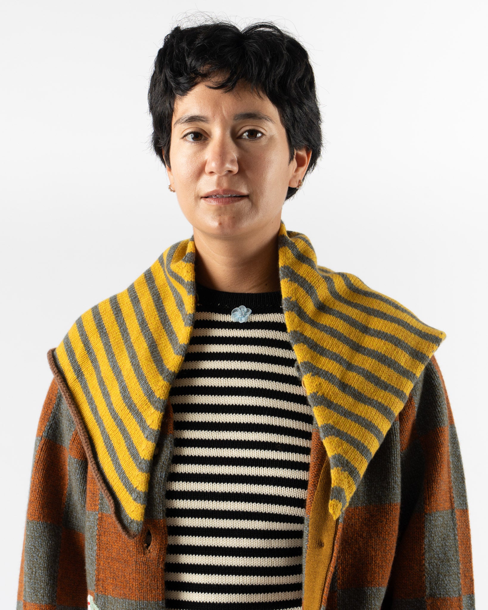 YanYan Wool Stripe Triangle in Marigold