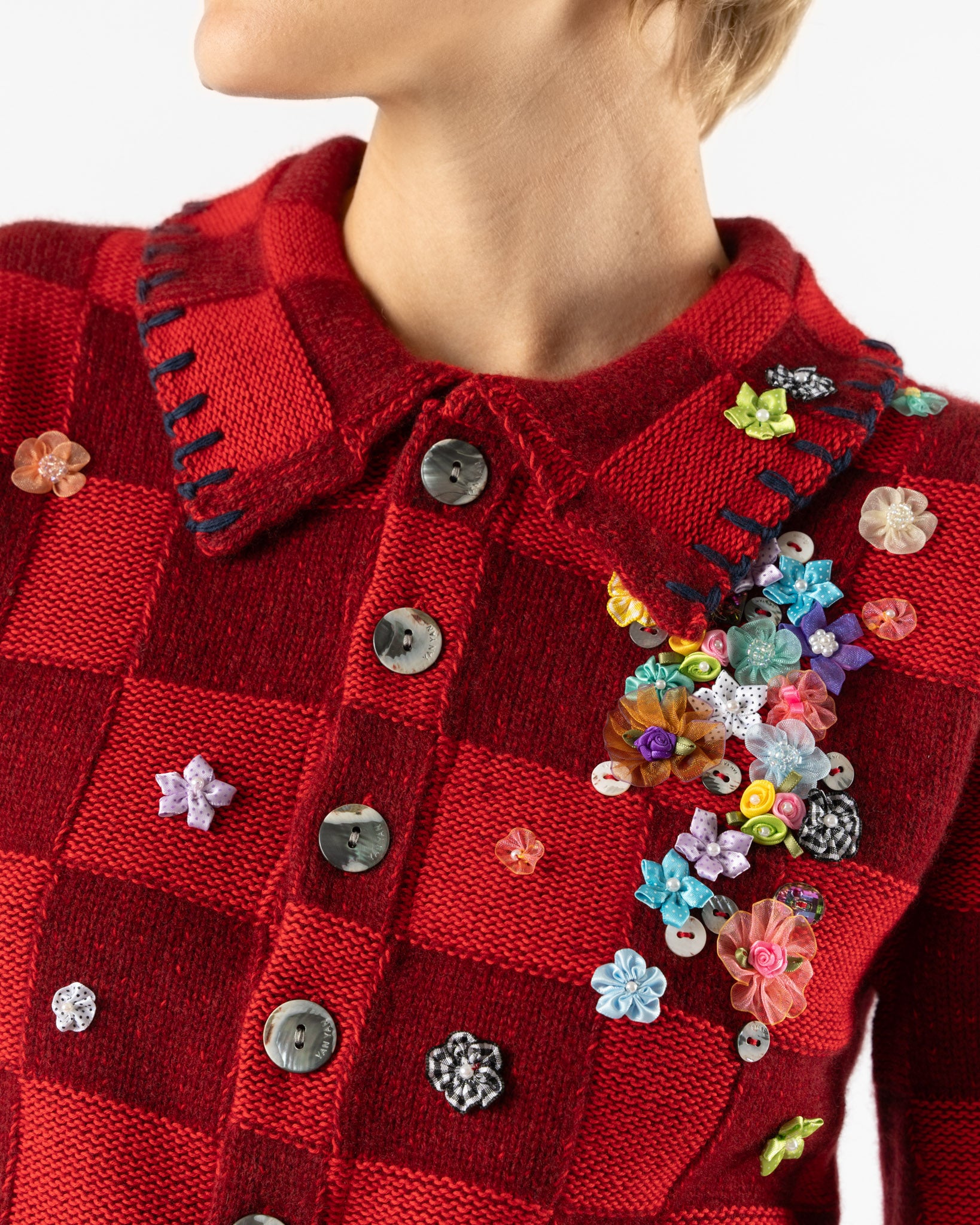 YanYan Fireworks Shrunken Work Jacket in Wine/Red