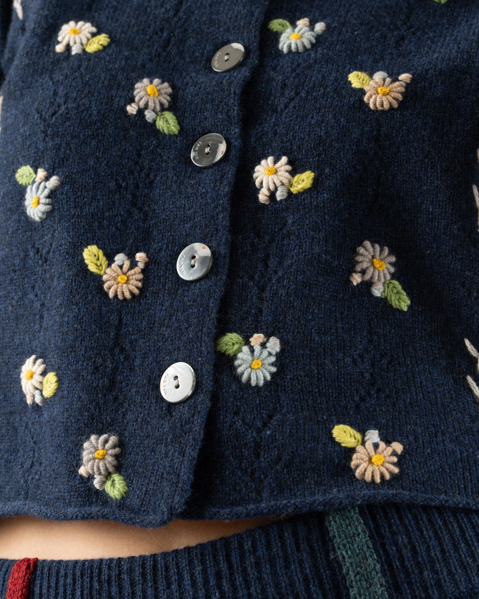 YanYan Daisy Shrunken Work Jacket in Navy