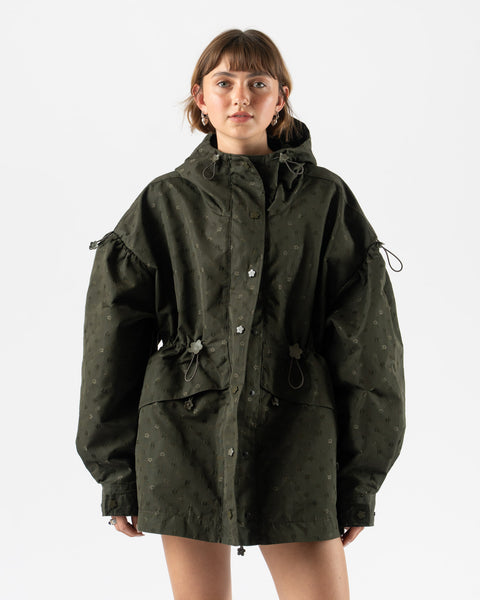 Cecilie Bahnsen Dennon Jacket Olive Iris Jacquard Curated at Jake