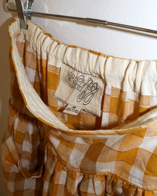 Pre-owned: Ace and Jig Gingham Plaid Skirt in Yellow