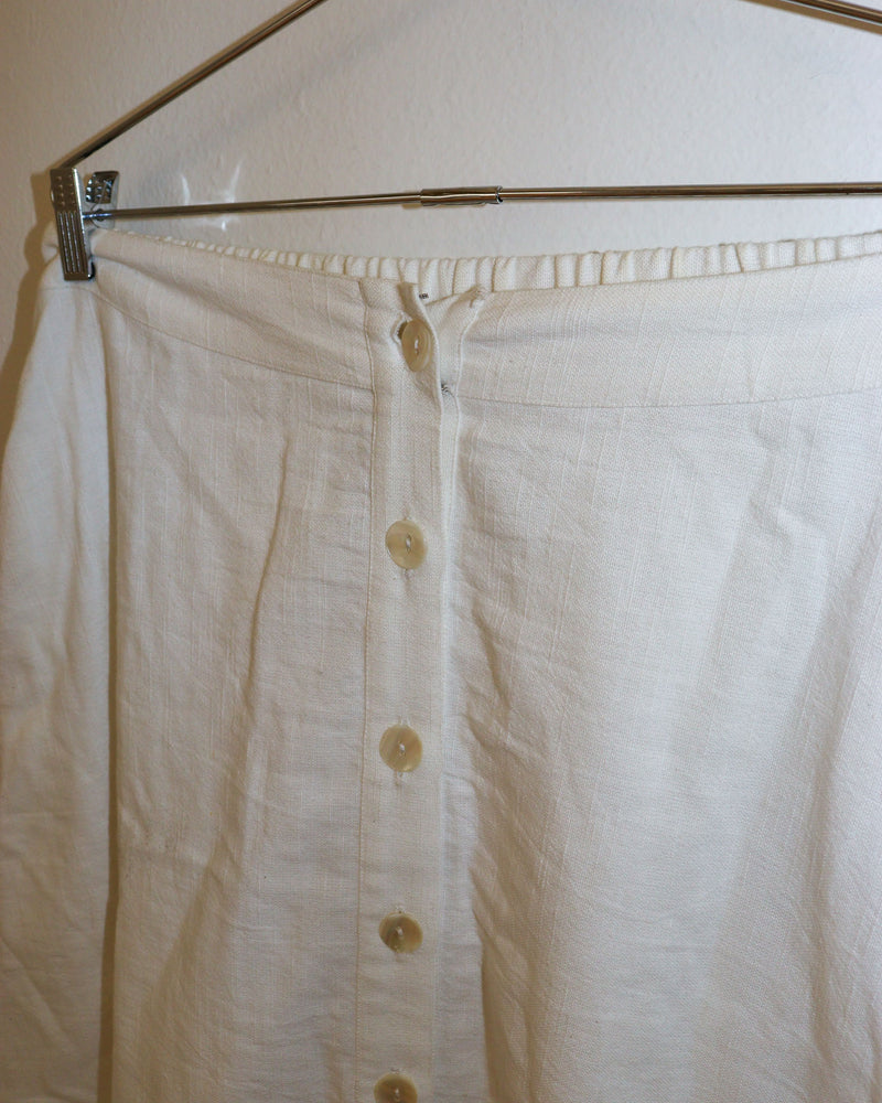 Pre-owned: Aish India Cotton Skirt in White