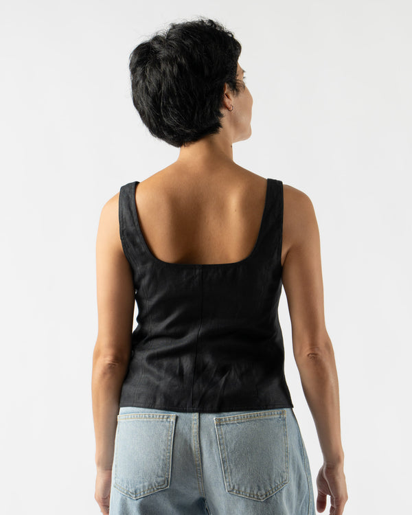 Alex Mill Luna Vest in Linen Black