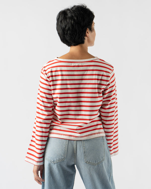 Alex Mill Marseille Striped Boatneck Tee in Red/Ivory