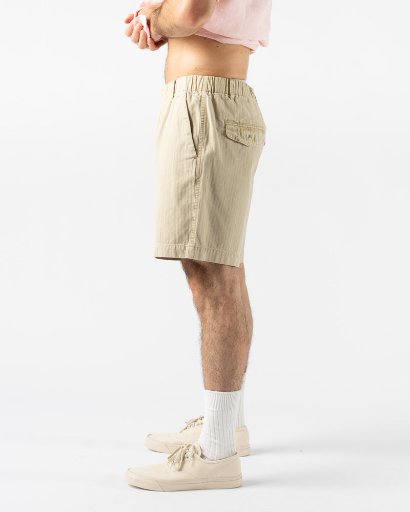 Alex Mill Pull On Short in Cotton Herringbone Stoneware