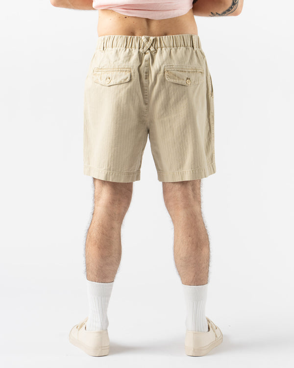 Alex Mill Pull On Short in Cotton Herringbone Stoneware