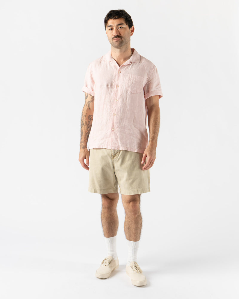 Alex Mill Pull On Short in Cotton Herringbone Stoneware