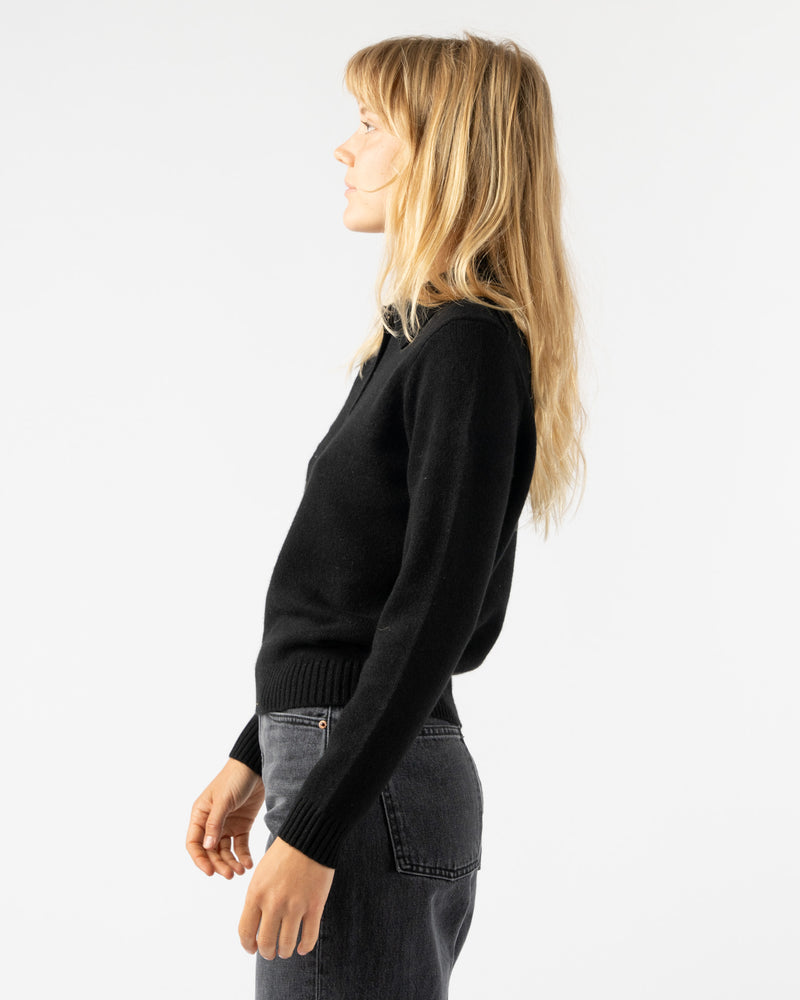 Alex Mill Cashmere Alice Polo Sweater in Black