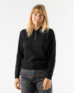 Alex Mill Cashmere Alice Polo Sweater in Black