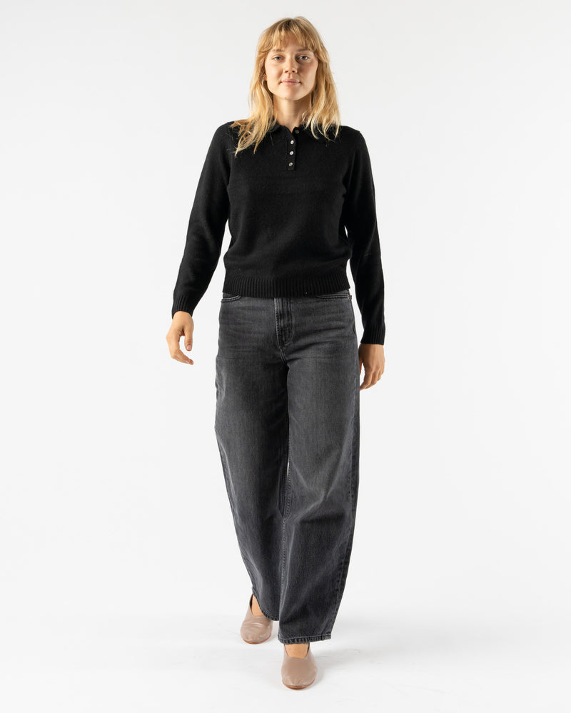 Alex Mill Cashmere Alice Polo Sweater in Black