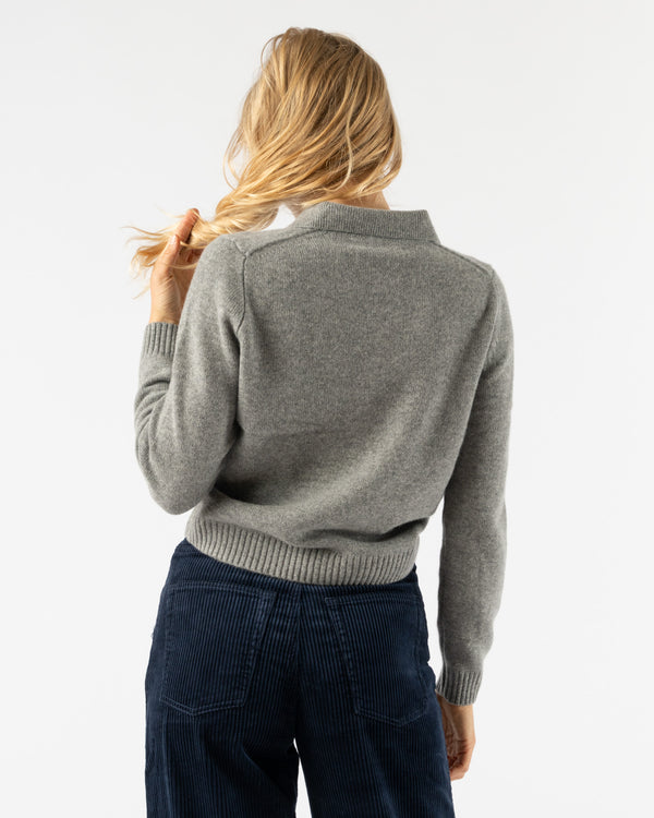 Alex Mill Cashmere Alice Polo Sweater in Heather Grey