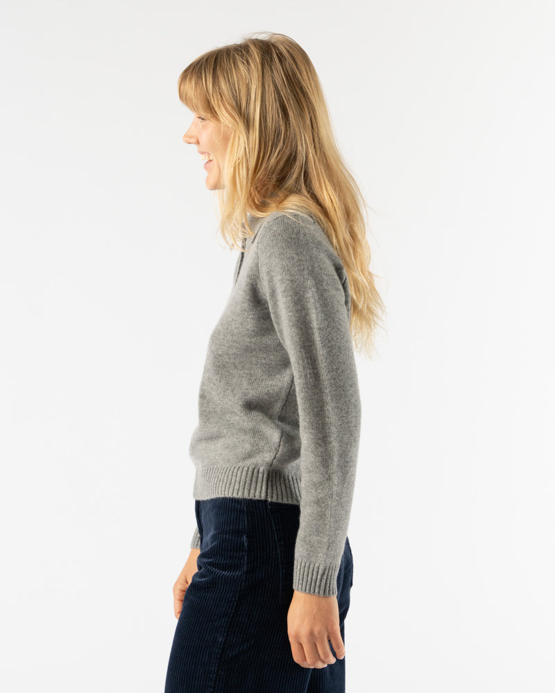 Alex Mill Cashmere Alice Polo Sweater in Heather Grey