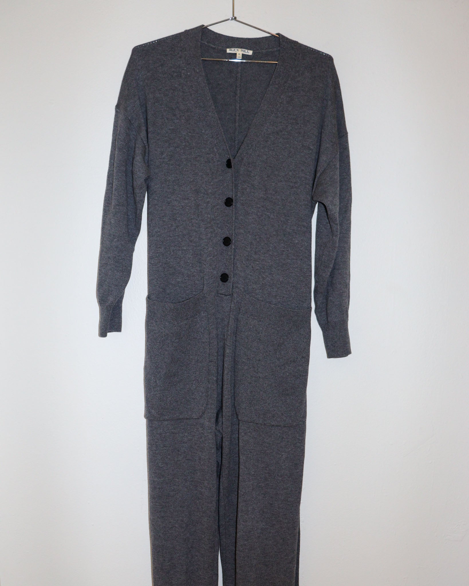 Pre-owned: Alex Mill Cotton Wool Belted Jumpusit in Grey