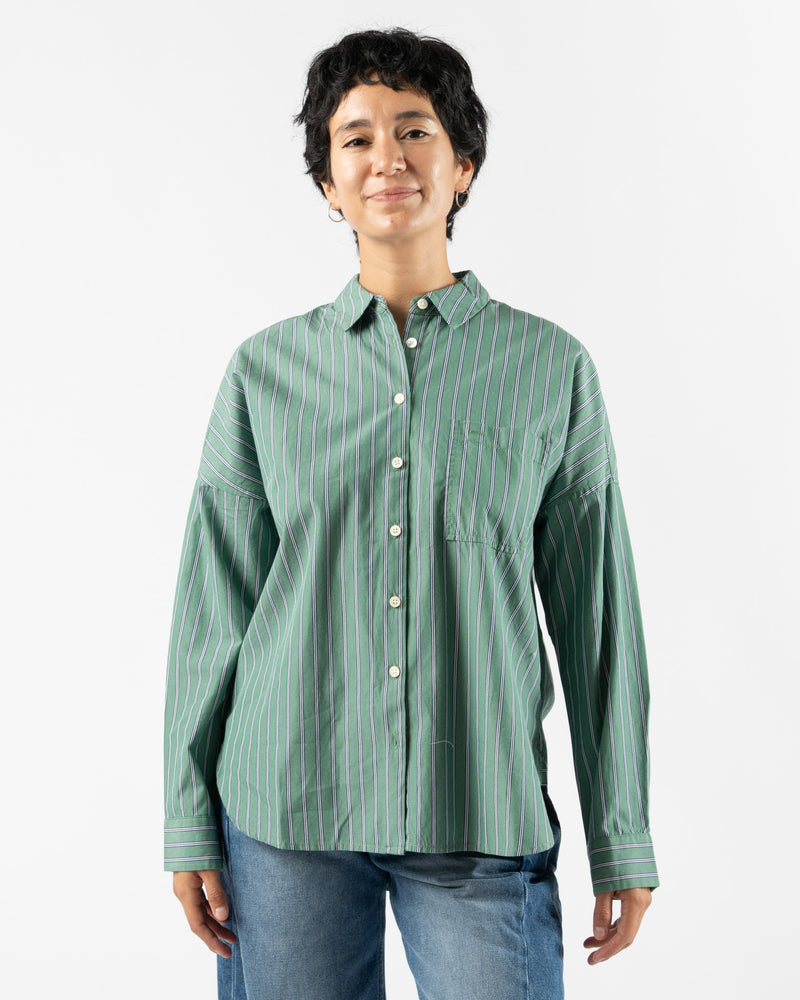 Alex Mill Jo Shirt in Green Stripe