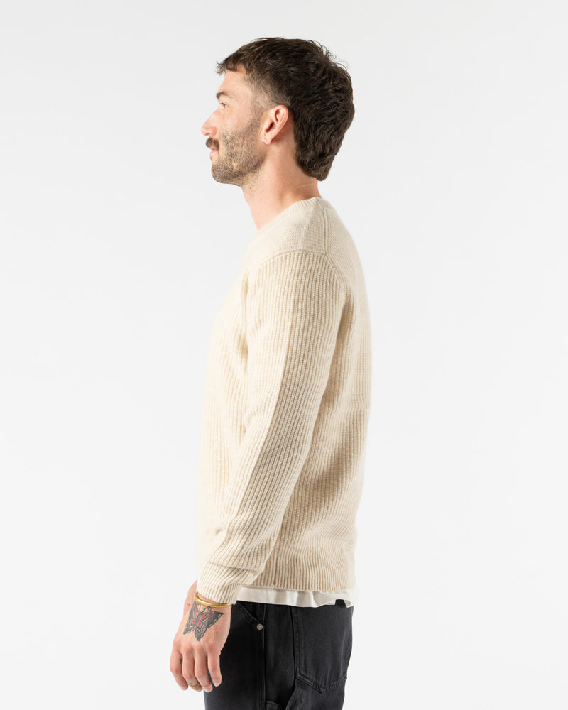 Alex Mill Marled Cashmere Jordan Sweater in Heather Ecru