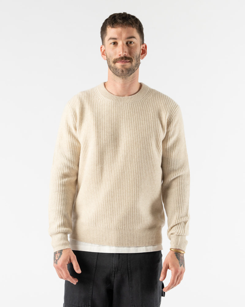 Alex Mill Marled Cashmere Jordan Sweater in Heather Ecru