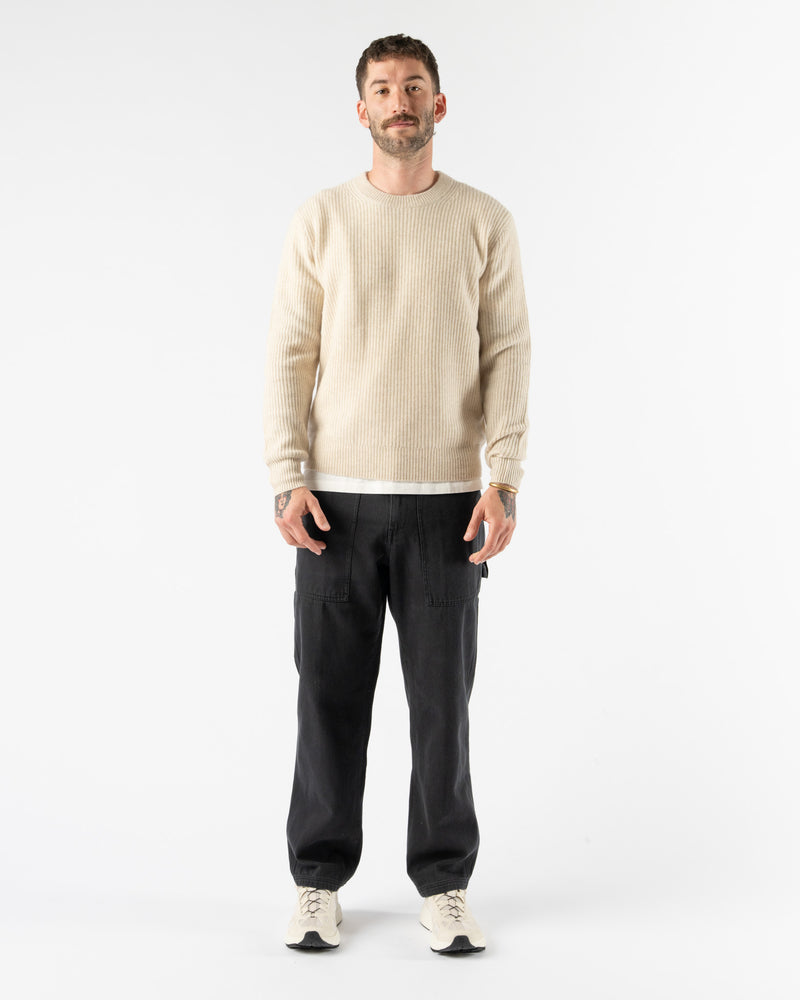 Alex Mill Marled Cashmere Jordan Sweater in Heather Ecru