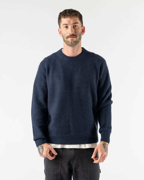 Alex Mill Marled Cashmere Jordan Sweater in Heather Navy