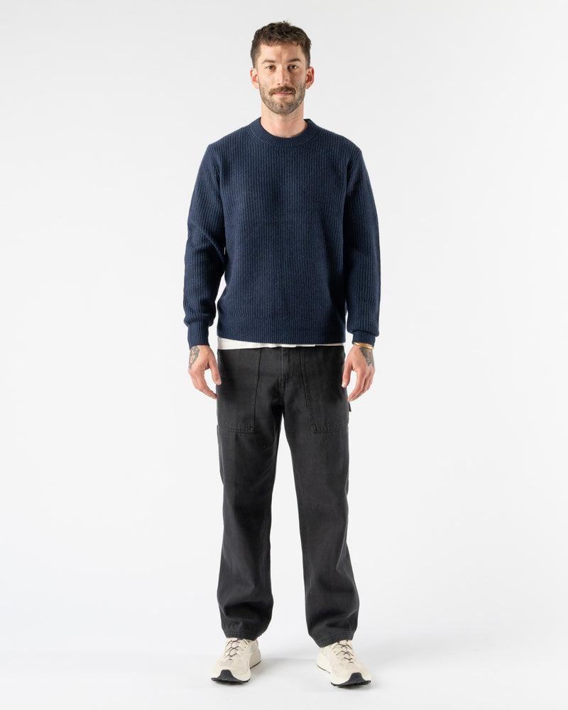 Alex Mill Marled Cashmere Jordan Sweater in Heather Navy