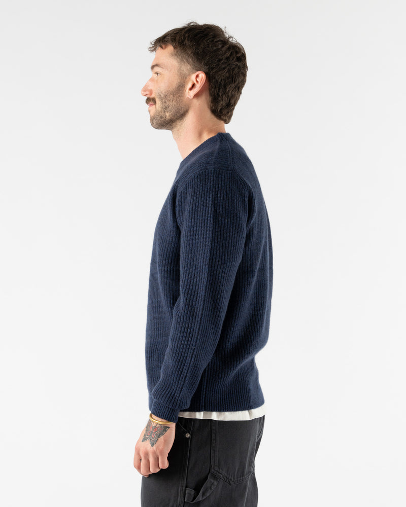 Alex Mill Marled Cashmere Jordan Sweater in Heather Navy