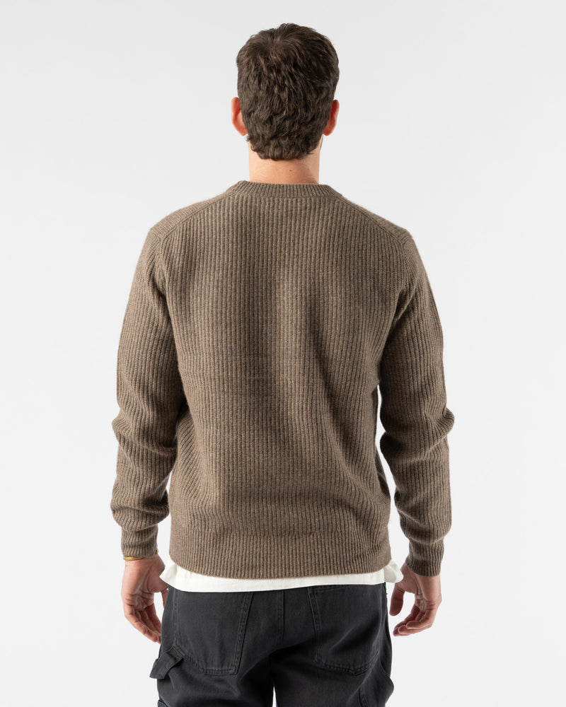 Alex Mill Marled Cashmere Jordan Sweater in Heather Walnut