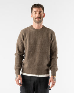 Alex Mill Marled Cashmere Jordan Sweater in Heather Walnut