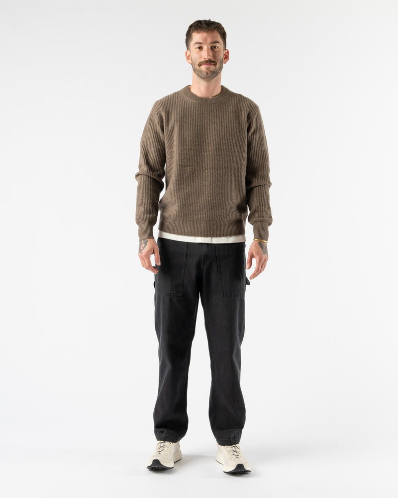 Alex Mill Marled Cashmere Jordan Sweater in Heather Walnut