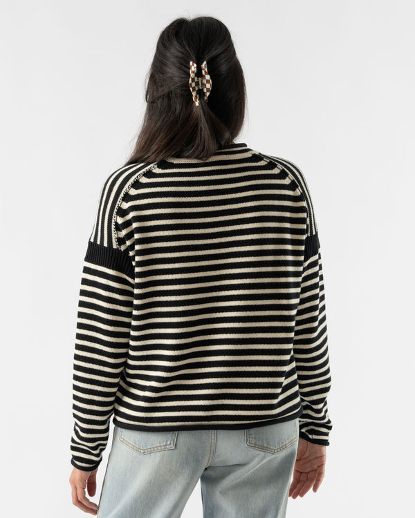 Alex Mill Mariner Striped Rollneck Sweater in Black/Ivory