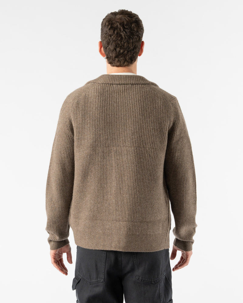 Alex Mill Marled Cashmere Mitchell Cardigan in Heather Walnut