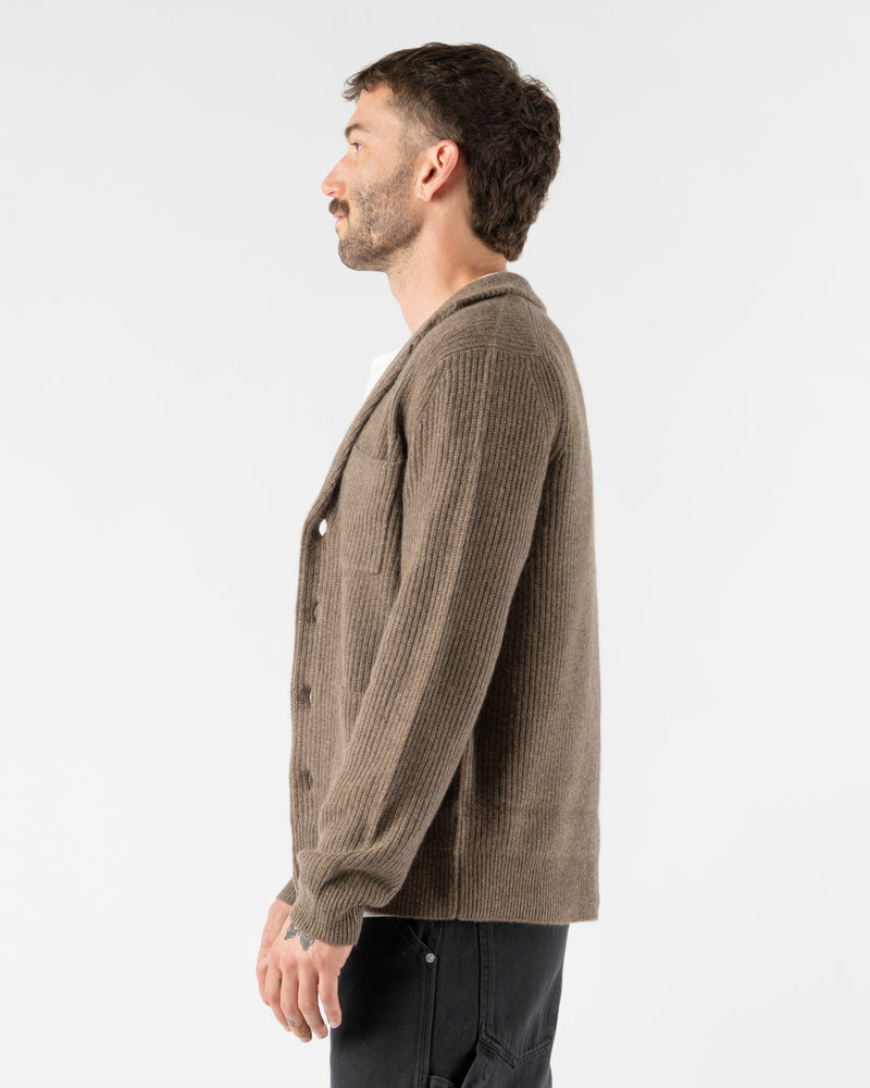 Alex Mill Marled Cashmere Mitchell Cardigan in Heather Walnut