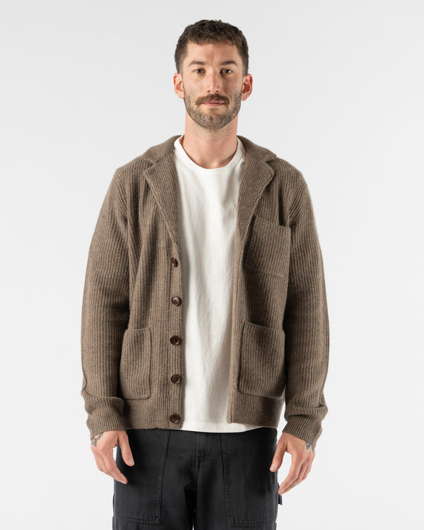 Alex Mill Marled Cashmere Mitchell Cardigan in Heather Walnut