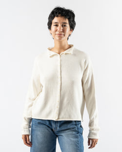 Alex Mill Taylor Rollneck Cardigan in Ivory