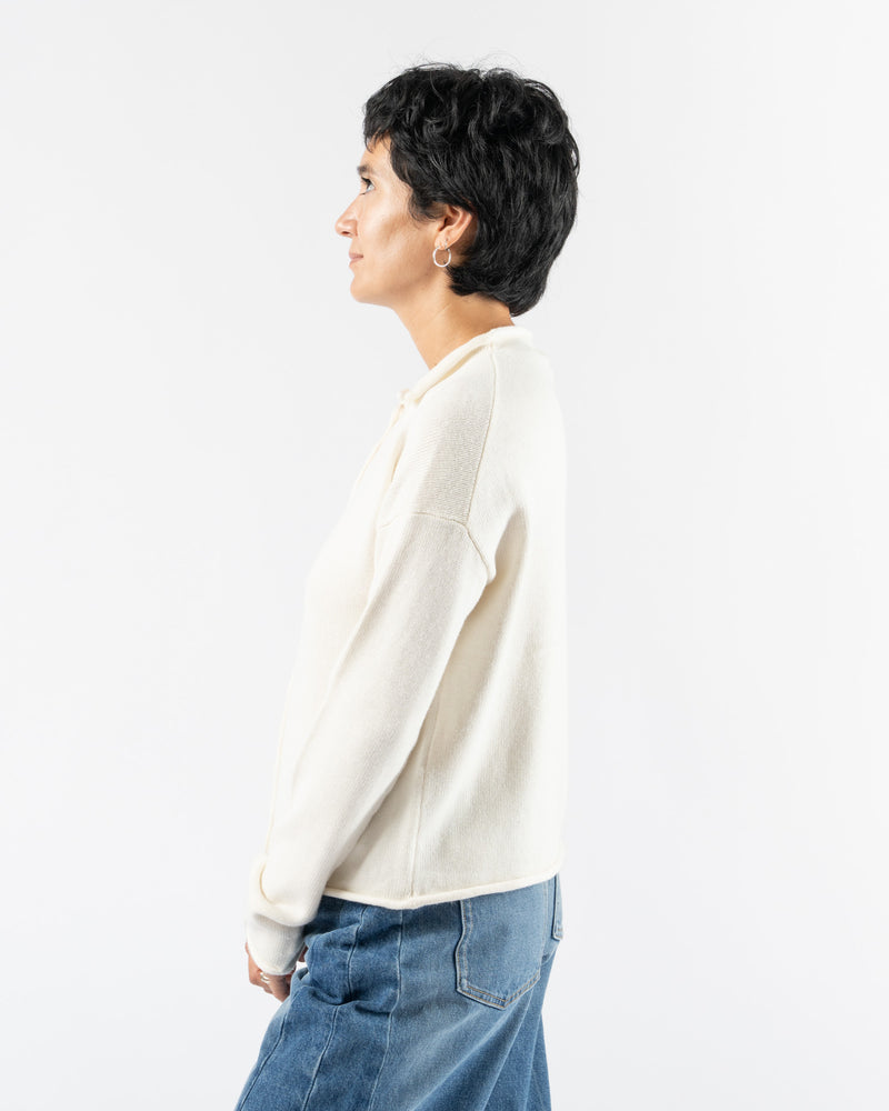 Alex Mill Taylor Rollneck Cardigan in Ivory