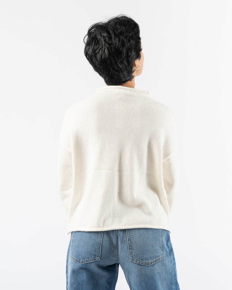 Alex Mill Taylor Rollneck Cardigan in Ivory