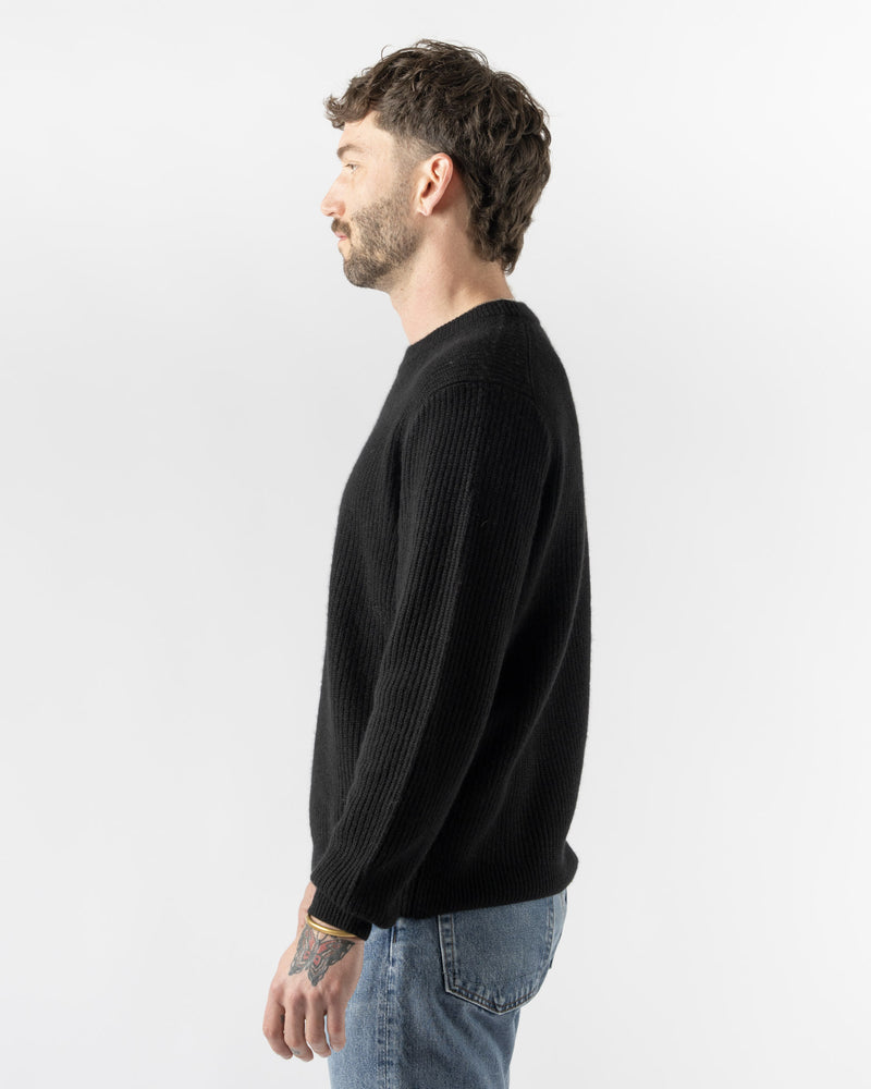 Alex Mill Mens Washed Cashmere Jordan Sweater in Black