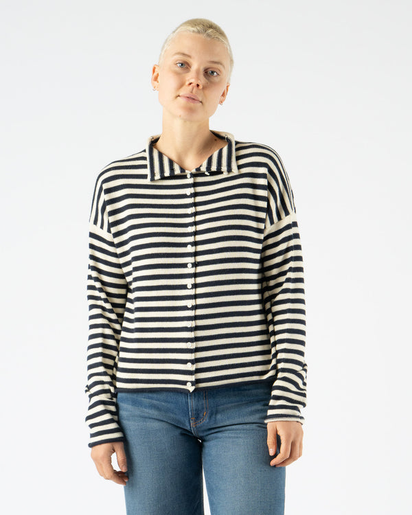 Alex Mill Taylor Striped Cardigan in Navy/Ivory