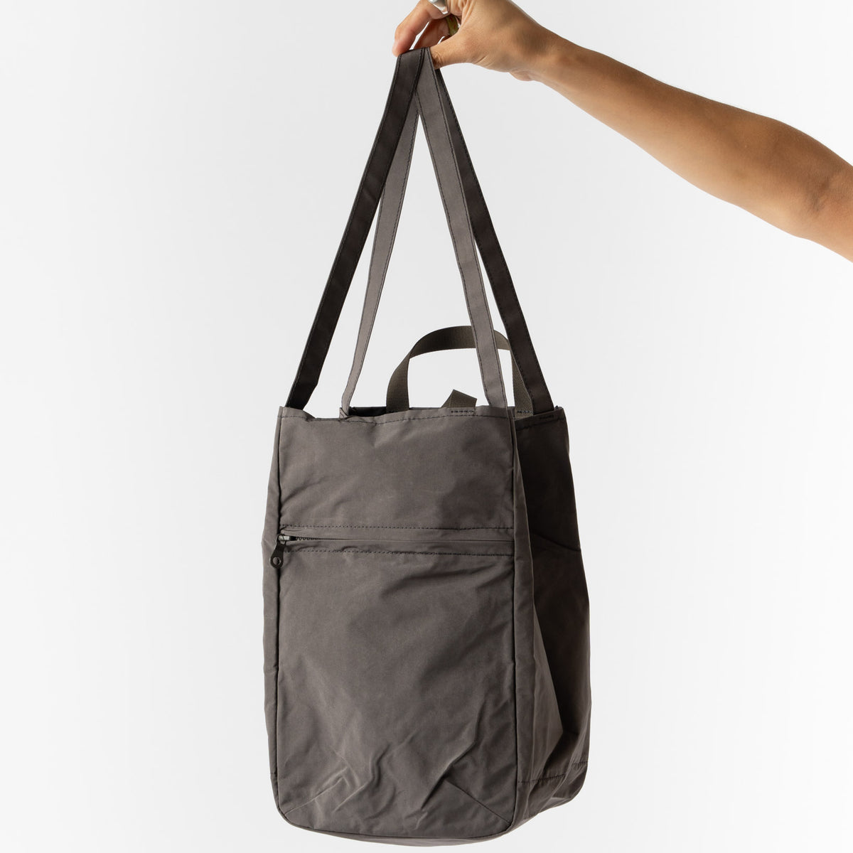 Amiacalva Split Yarn Tote in Grey Curated at Jake and Jones a 
