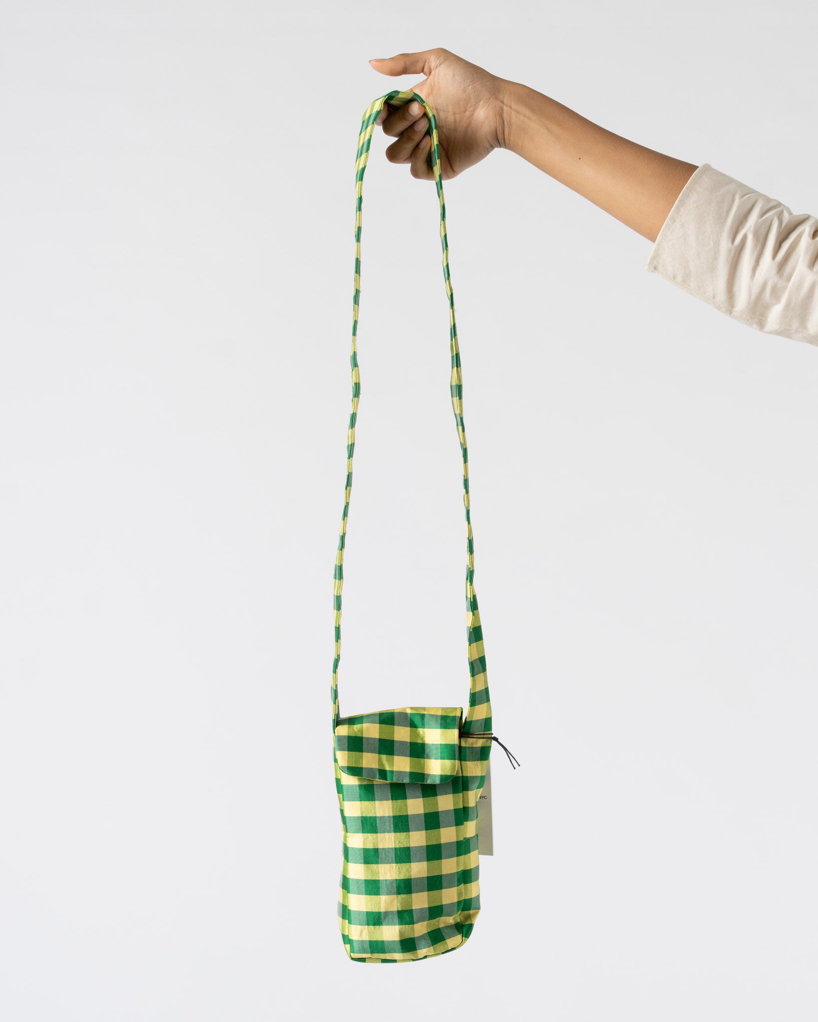 Coming of Age iPhone Crossbody in Gingham Yellow Green