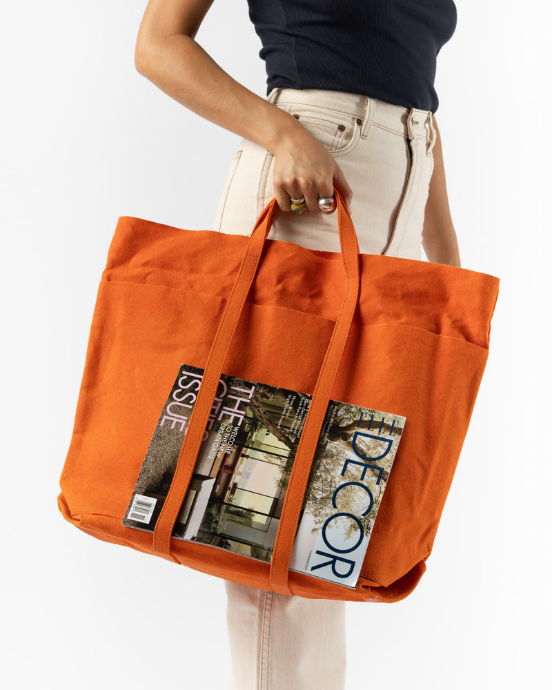 Amiacalva Tall Light Ounce Canvas Tote in Orange