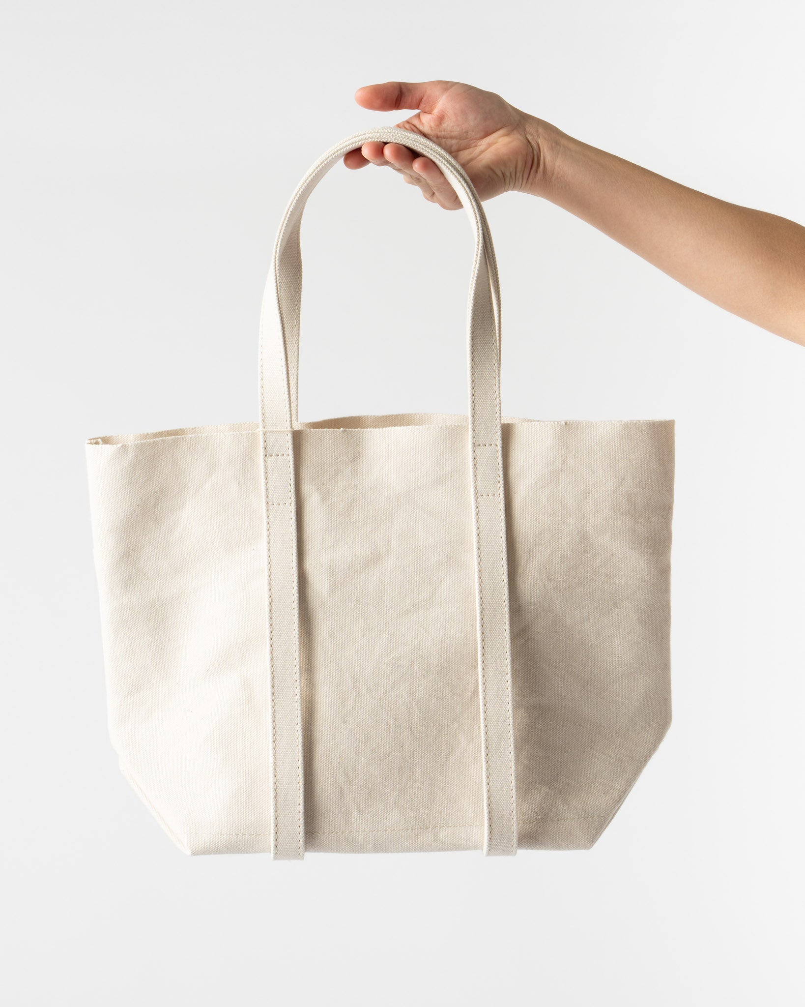 Amiacalva Washed Canvas 6 Pocket Small Tote in White