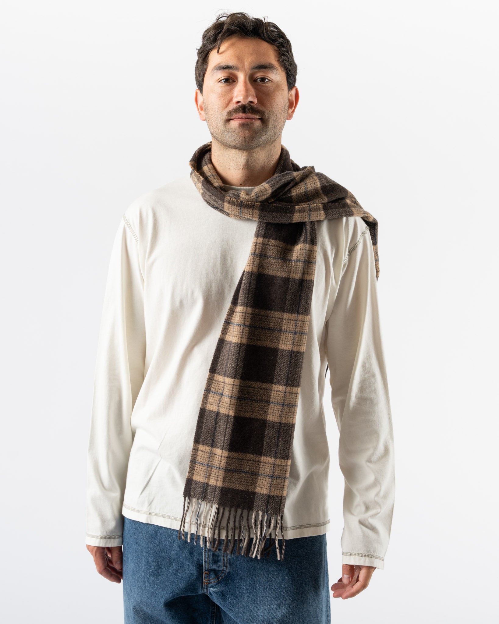 Another Aspect Another Scarf 1.0 in Brown/Navy Check