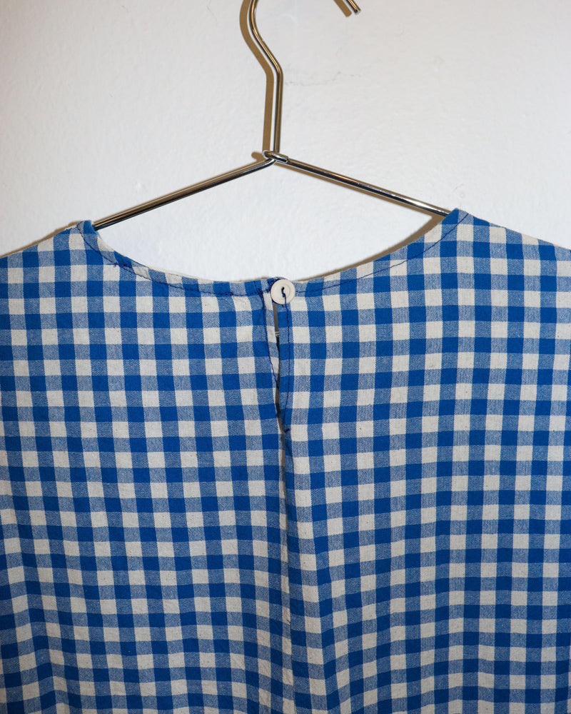 Pre-owned: April Meets October Gingham Plaid Dress in Blue