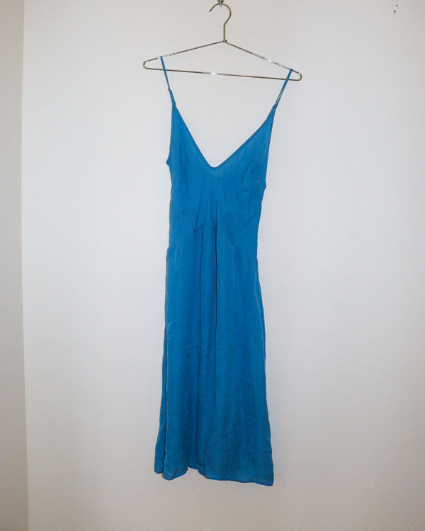 Pre-owned: Araks Silk Slip Dress in Blue