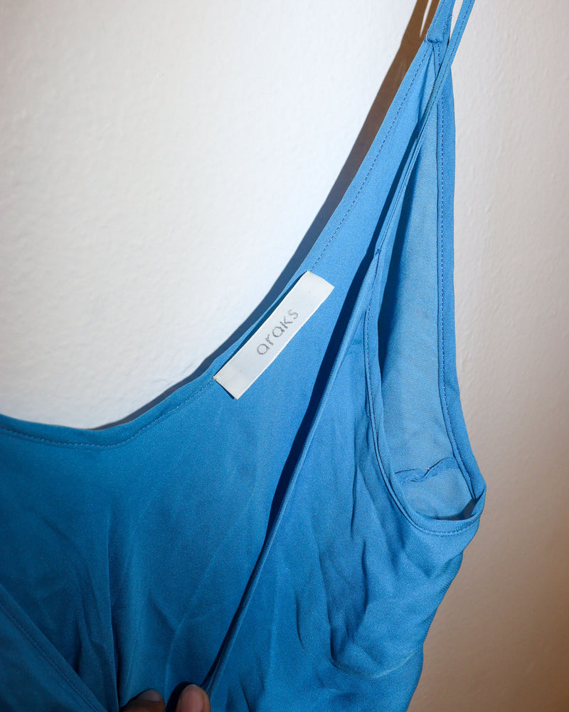Pre-owned: Araks Silk Slip Dress in Blue