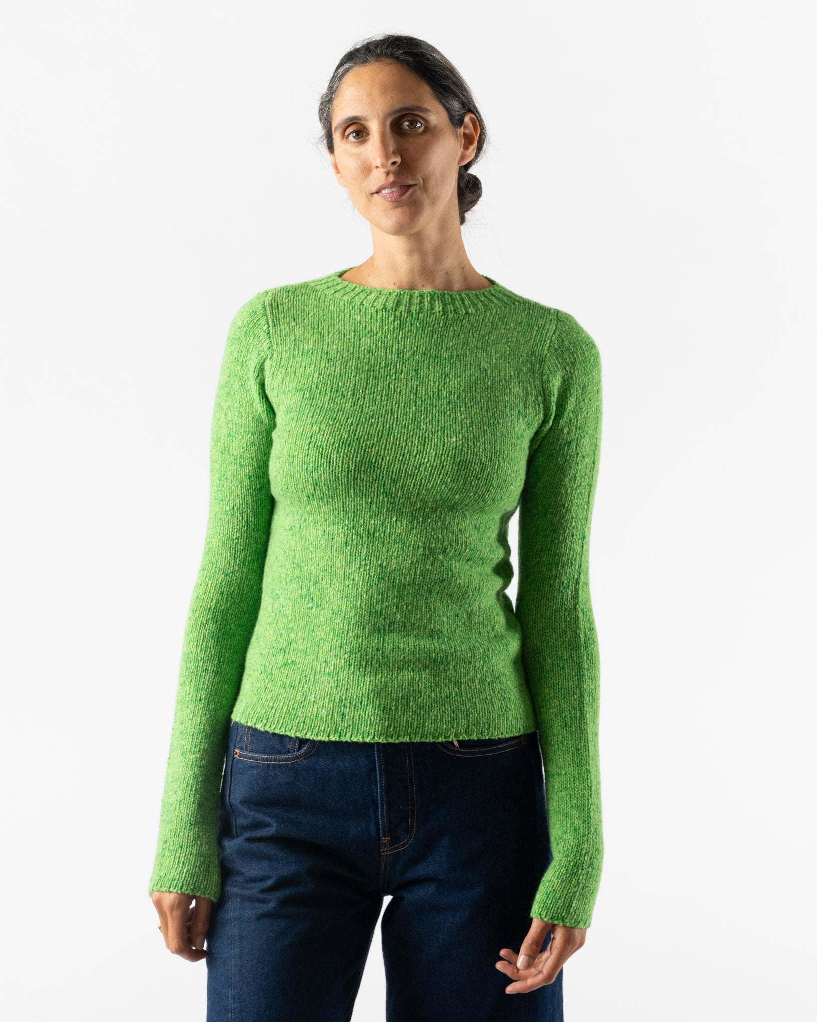 Auralee Cashmere Pullover in Top Green