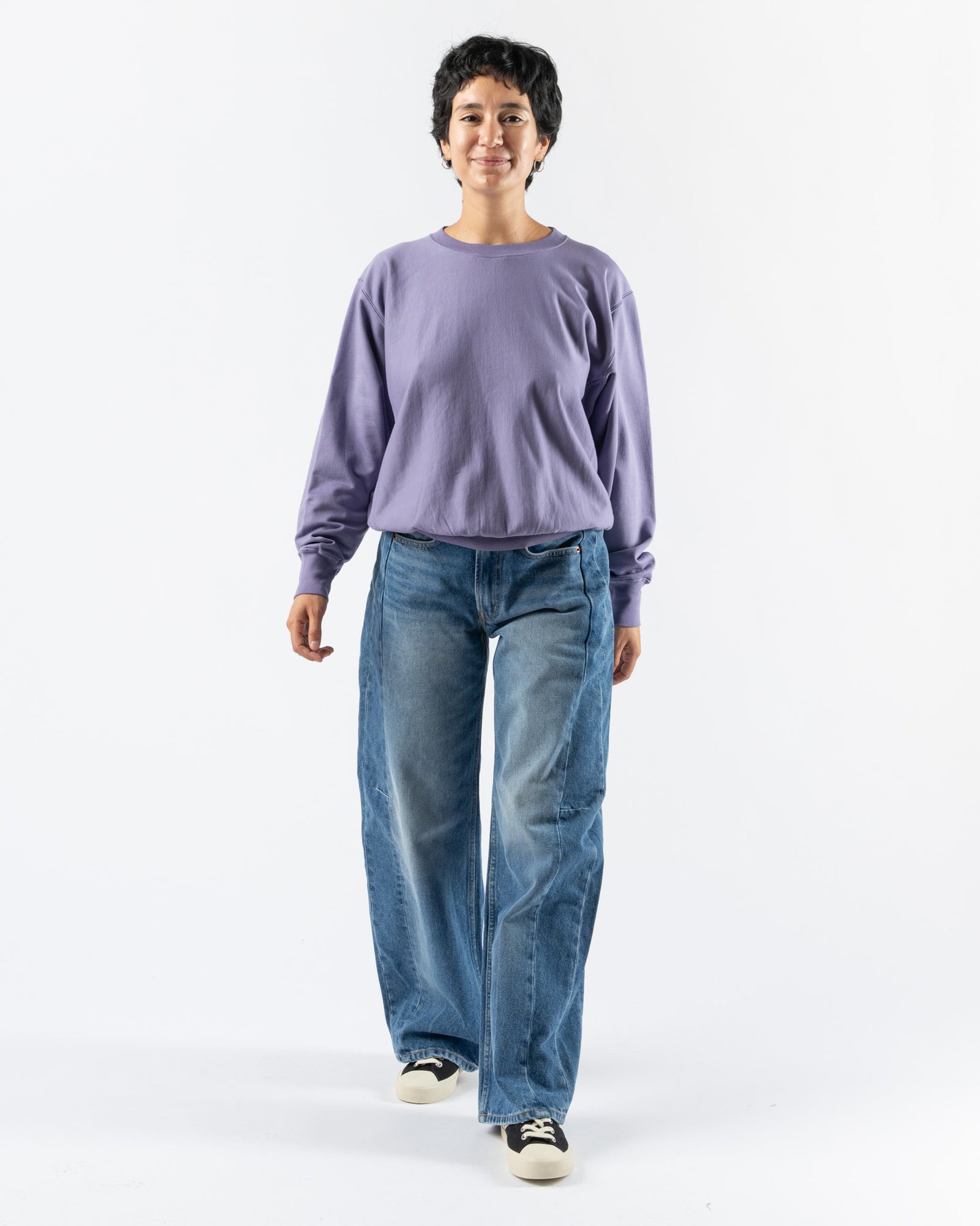 Auralee Elastic High Gauge Sweat Pullover in Purple Curated at Jake and  Jones